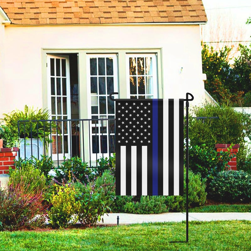 HOOSUN Double Sided Thin Blue Line American Police Garden Flag, USA United States Decorative Garden Flags - Weather Resistant and Double Sided - 12.5 x 18 Inch - Image 4